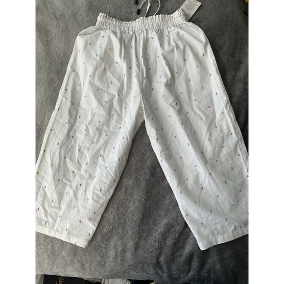 White Diamonds, Womens White Capri Pants, Size XL, Draw String w/ Anchor Accents - Picture 5 of 9